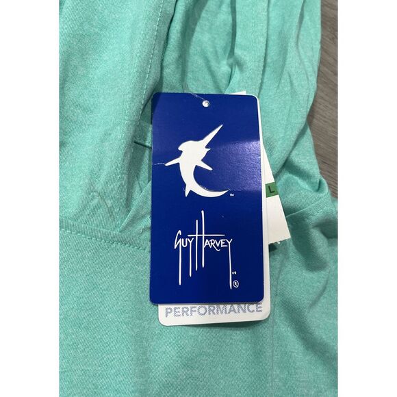 Boys Size Large Guy Harvey Boat Lines Long Sleeve Performance Hoodie Green - Picture 8 of 13